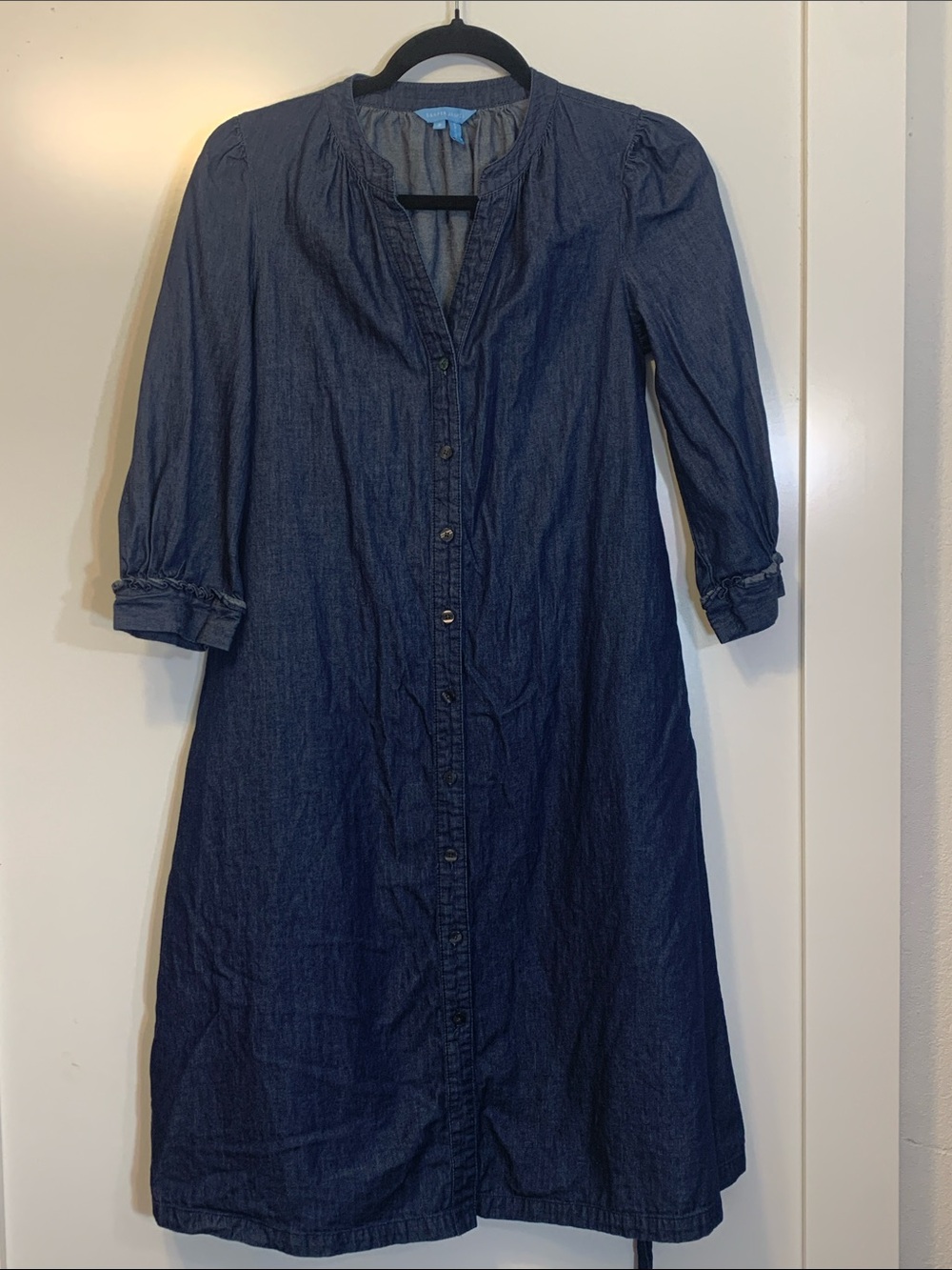 Draper James Denim Blue Jean Dress Button Up Country Rodeo Prairie